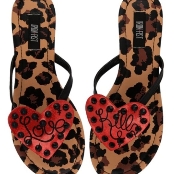 ISO: Iron Fist "Love Kills" Cheetah Sandals - Picture 3 of 3
